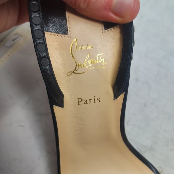 Christian Louboutin So Me Black Stud Spike Heel Sandal - Picture 9 of 12